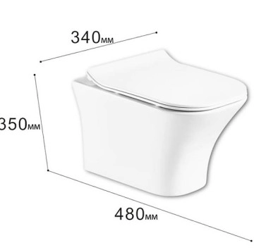 Стенна тоалетна чиния ICC3435W/Slim Rimless бяла гланц